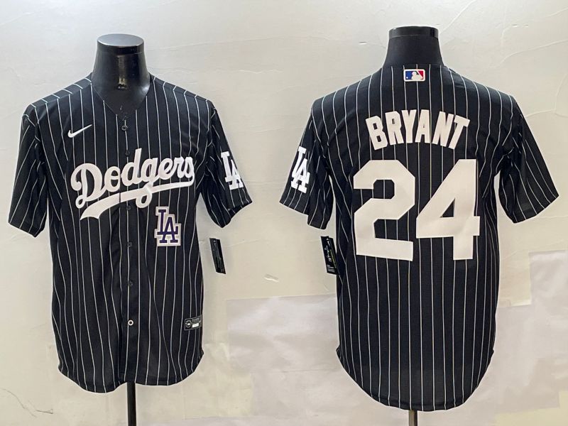 Men Los Angeles Dodgers #24 Bryant Black Stripe Jointly Name 2025 Nike MLB Jersey style 15